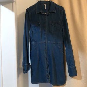 Free people denim button down dress